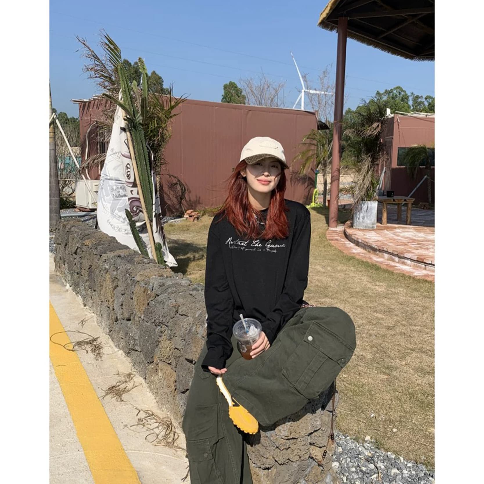 높은 품질 순면 200그램 21 빗질하다 정밀 프린트 가을 루즈핏 긴팔 티셔츠 여성 상세 이미지 4