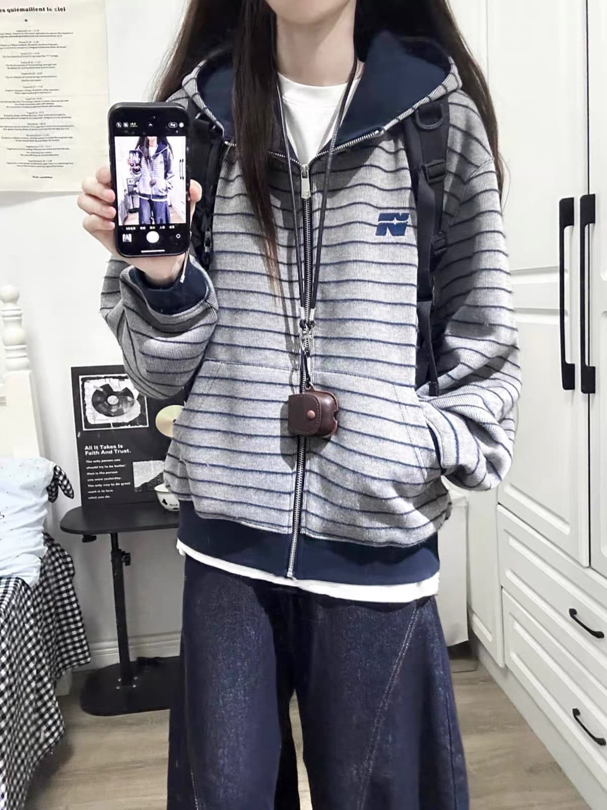 얇은 스타일 백금 지퍼 이후 패키지 칼라 광저우 원단 복합 380 그램 후드티 상세 이미지 4