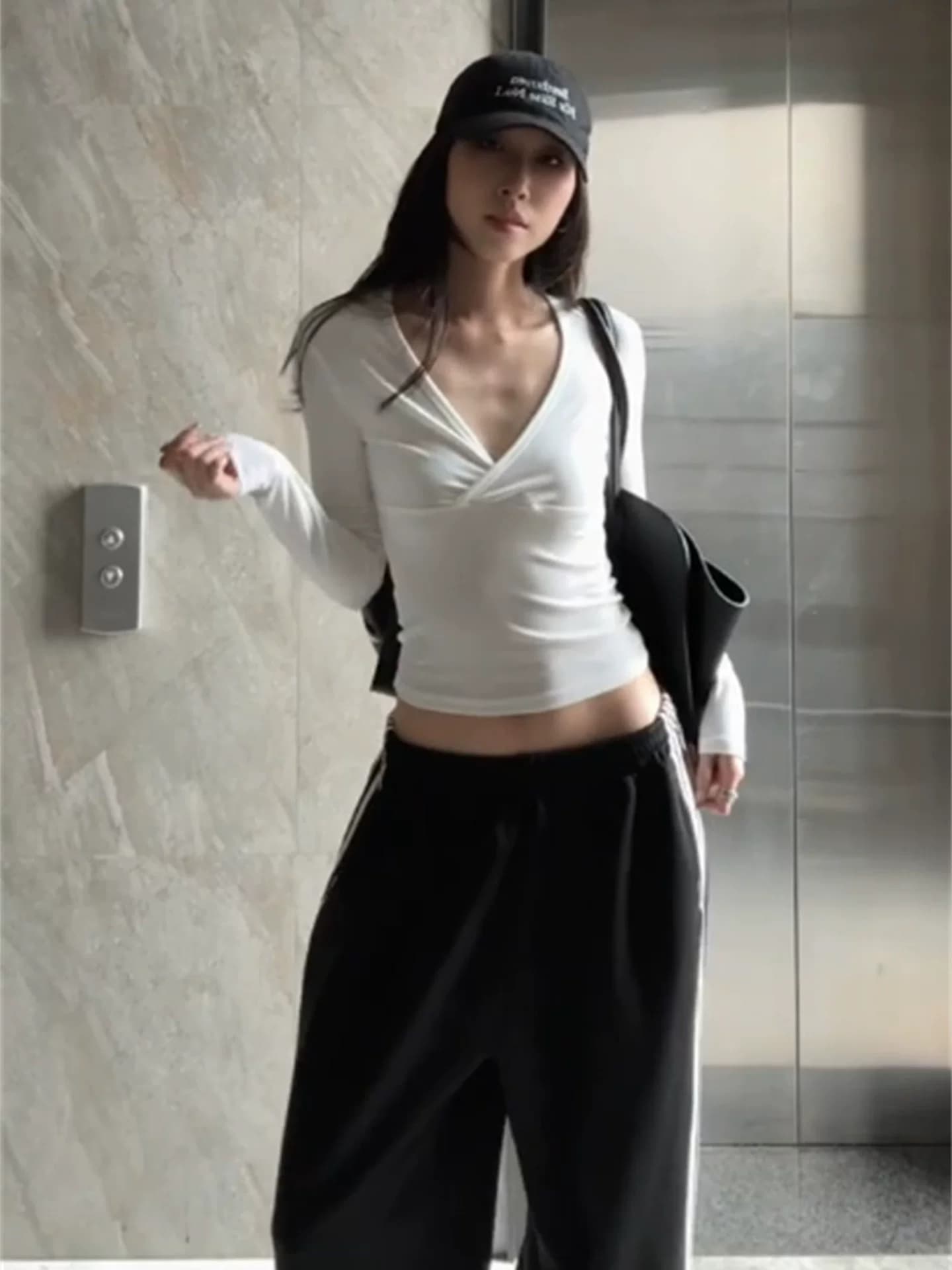 40 면 긴팔 티셔츠 여성 상세 이미지 2