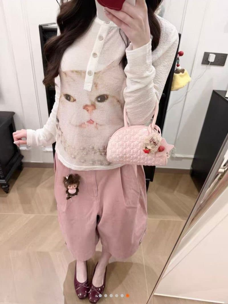 경관 그림 원본 원단 순수한 욕망 바람 고양이 프린트 다용도 몸매 가꾸기 슬림해 보이는 미니멀리즘 긴팔 패션 맨위 상세 이미지 4