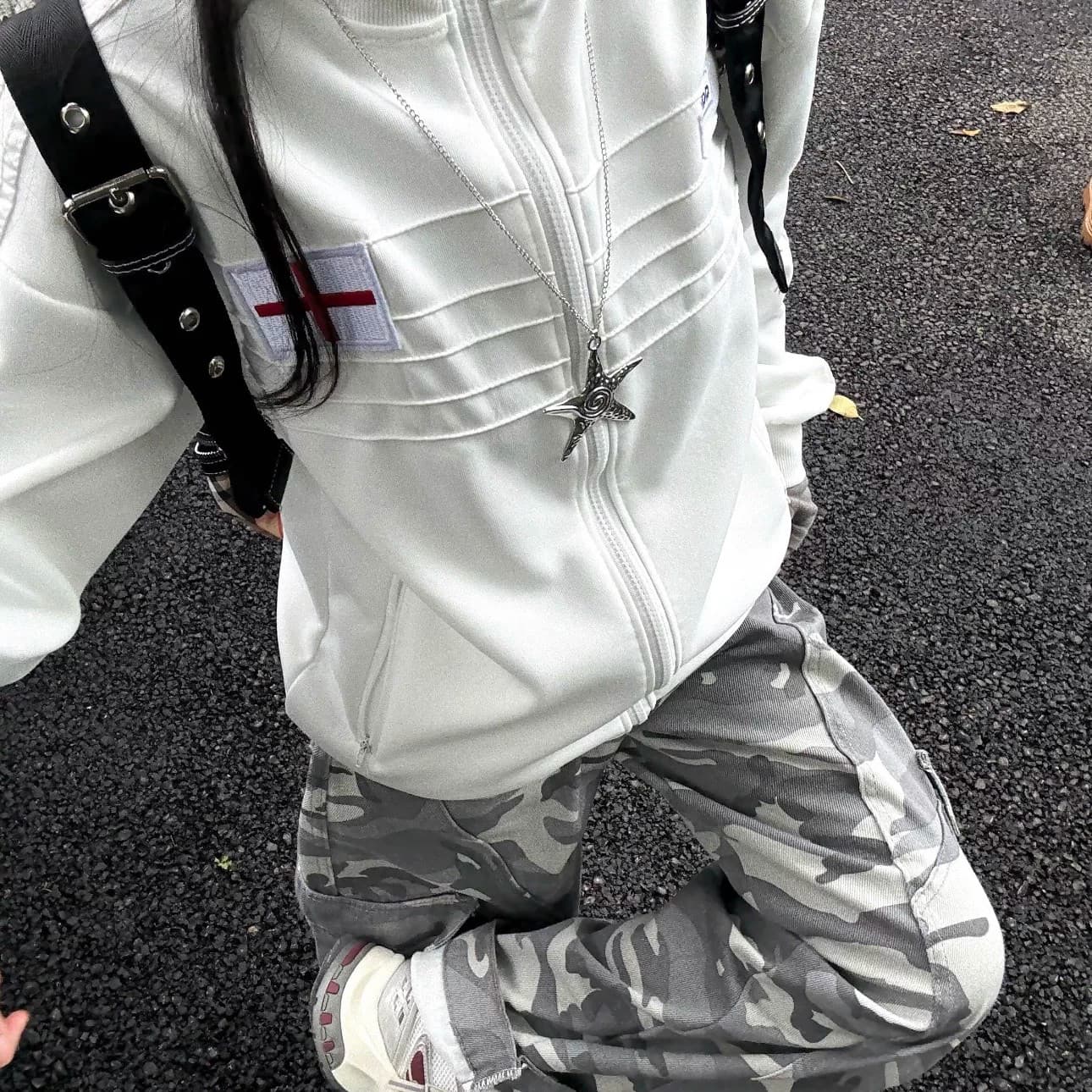 아메리칸 스탠드 칼라 막대기 표준 자수 잉글랜드 재킷 남녀 가을 오픈 가디건 후드티 cleanfit 레트로 재킷 트렌디 상세 이미지 2
