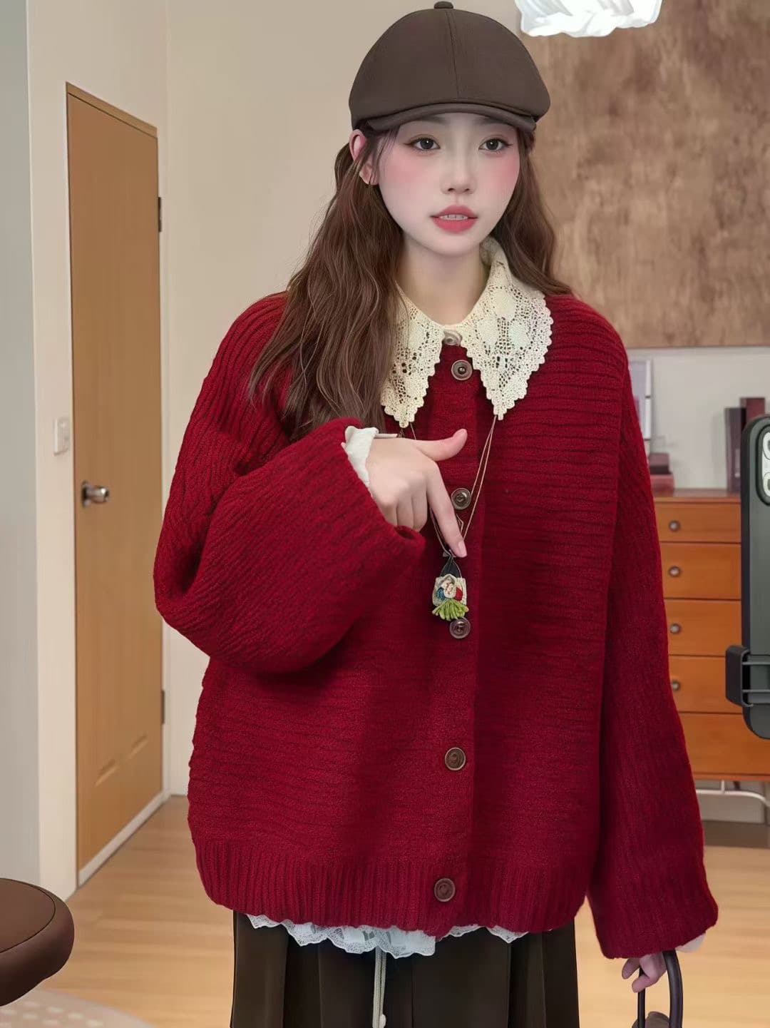 작은 샤넬 스타일 느슨함 센스 느긋한 바람 착용 가져 가라. 니트 카디건 코트 2026 이른 봄 새로운 고급 센스 스웨터 여성 의류 상세 이미지 1
