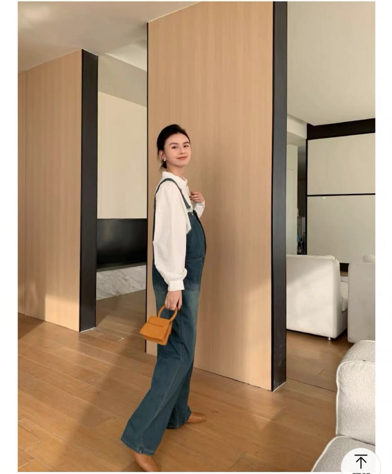 출산 착용 가을 2026 새로운 패션 임산부 지퍼 멜빵 바지 패션 임산부 데님 멜빵 바지 상세 이미지 10