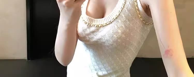 한국 품격 작은 샤넬 스타일 얼음 실크 조끼 여성 드레스 여름 작은 키 심장 기계 슬립 u 칼라 ol 타이트 스커트 미니 스커트 상세 이미지 88