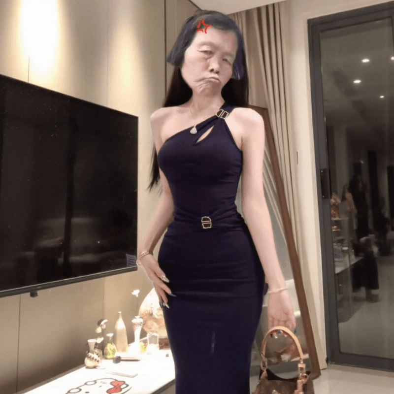 한국 품격 비스듬한 어깨 얼음 실크 여성 드레스 여름 작은 심장 기계 나이트 클럽 순수한 욕망 바람 핫걸 섹시함 ol 타이트 스커트 미니 스커트 상세 이미지 6