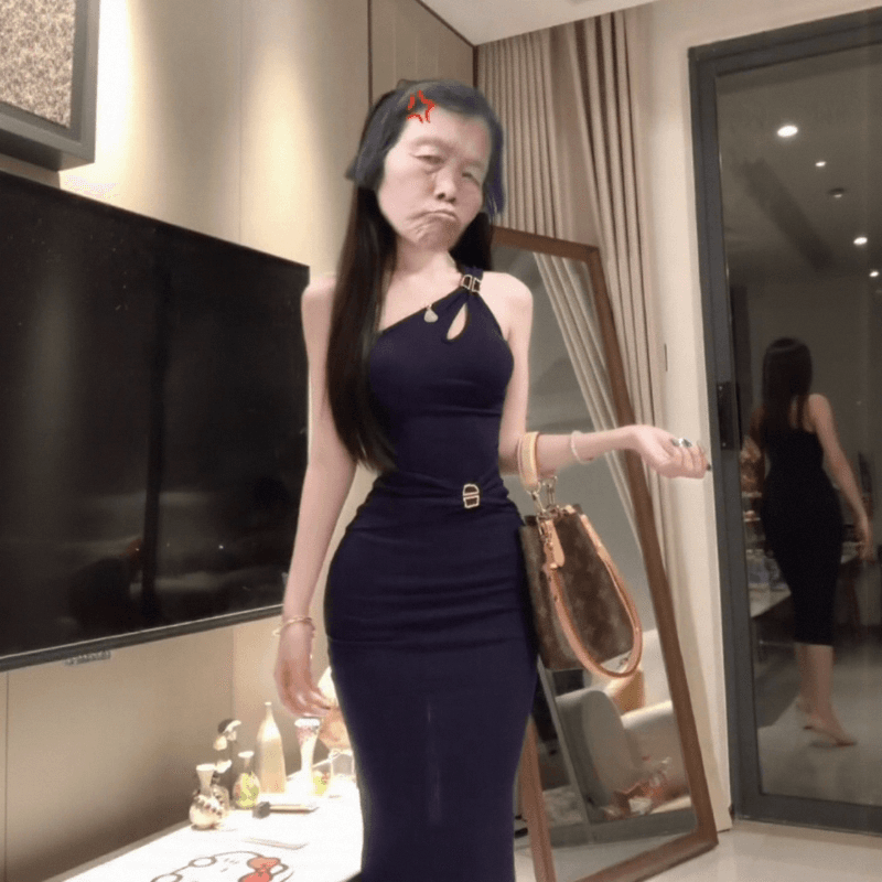 한국 품격 비스듬한 어깨 얼음 실크 여성 드레스 여름 작은 심장 기계 나이트 클럽 순수한 욕망 바람 핫걸 섹시함 ol 타이트 스커트 미니 스커트 상세 이미지 7