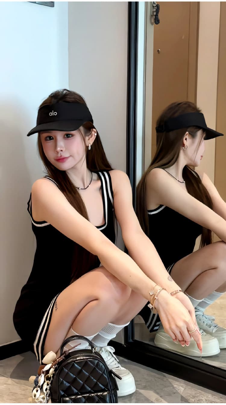 한국 패션 캐주얼 광장 칼라 얼음 실크 조끼 슬립 드레스 작은 키 신선함 학원 스타일 ol 미니 스커트 상세 이미지 2