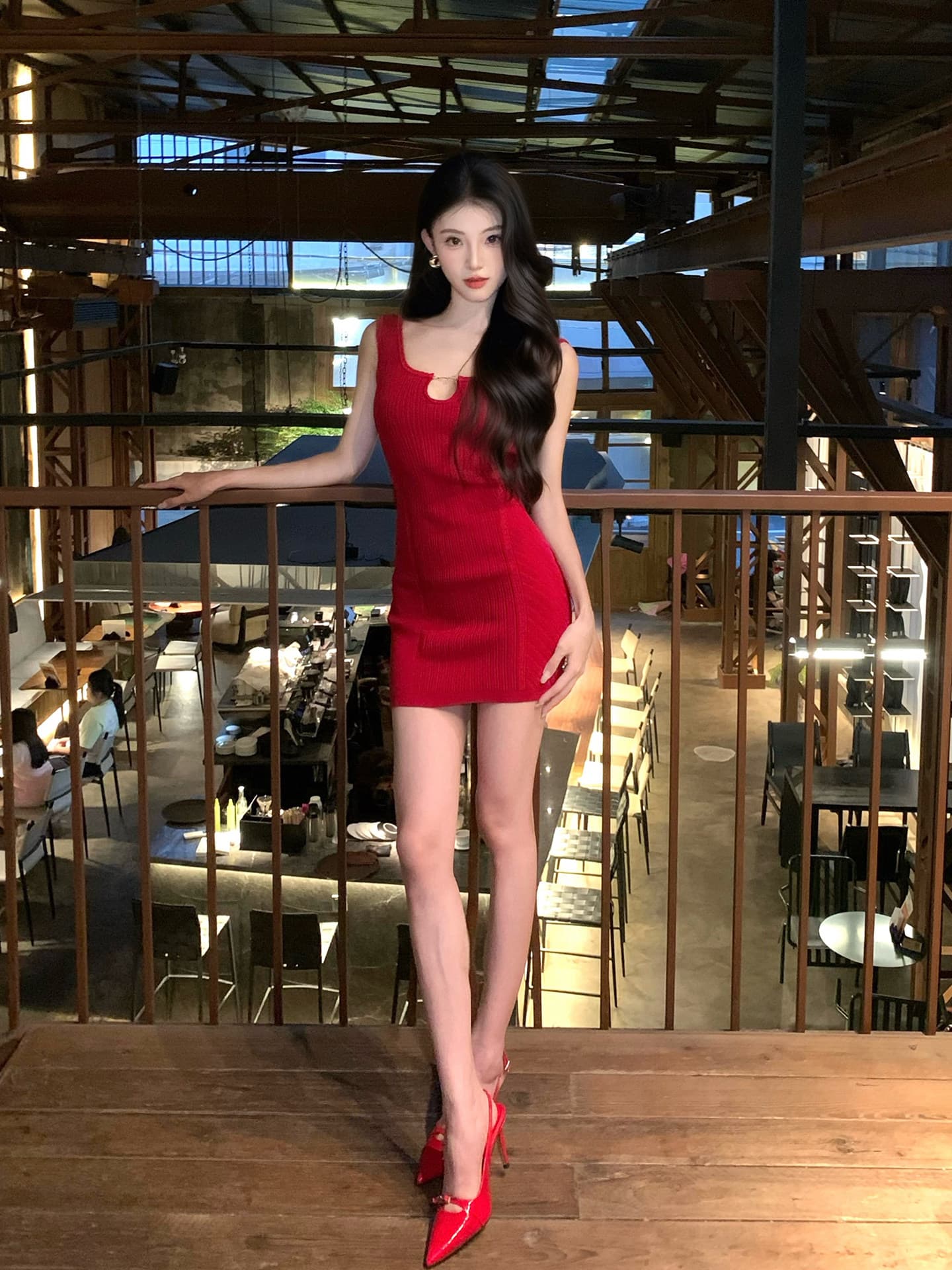한국 홍콩 느낌 레트로 품격 u 칼라 얼음 실크 드레스 순수한 욕망 달콤한 매운맛 심장 기계 나이트 클럽 ol 디스플레이 몸 타이트 스커트 상세 이미지 12
