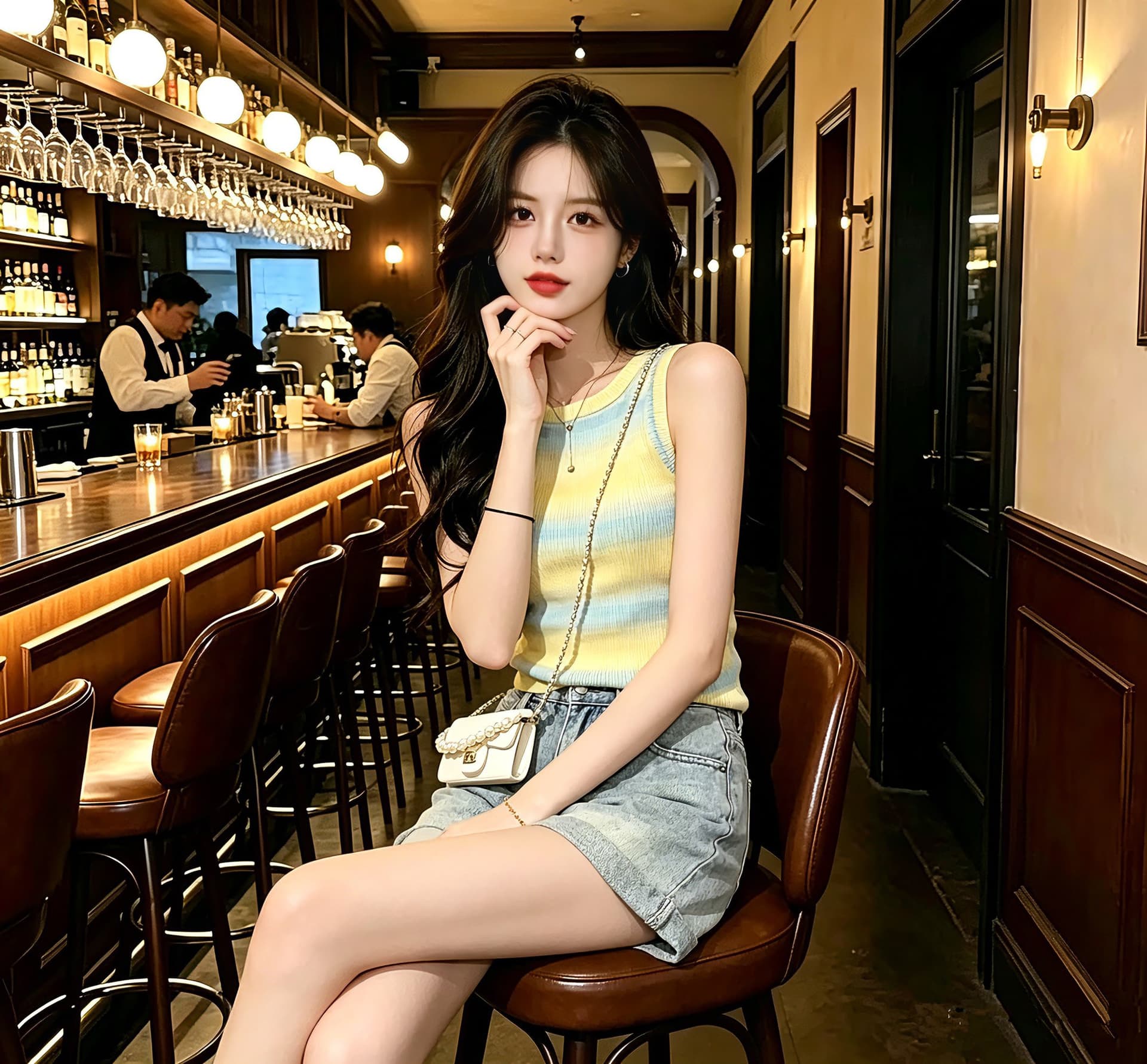 배색 스트라이프 라운드 넥 니트 민소매 조끼 여성 여름 2026 새로운 몸매 가꾸기 슬림해 보이는 인사이드 가져 가라. 외출용 맨위 트렌디 상세 이미지 8