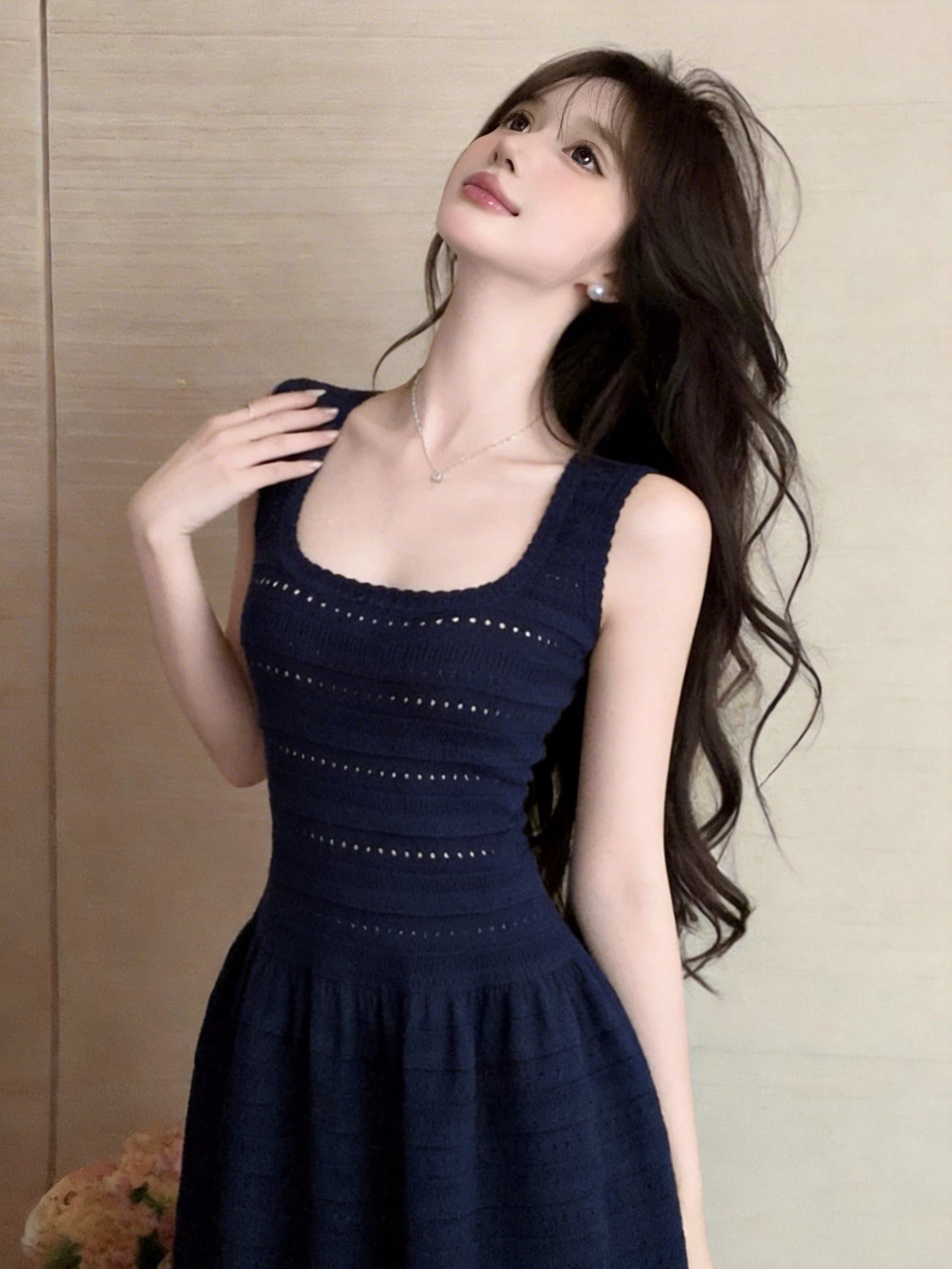 coolline 숲 희 차가운 아름다움 분위기 센스 캐치 부서 라벤더 보라색 여성 드레스 디스플레이 화이트 허리 수축 미니 스커트 상세 이미지 19