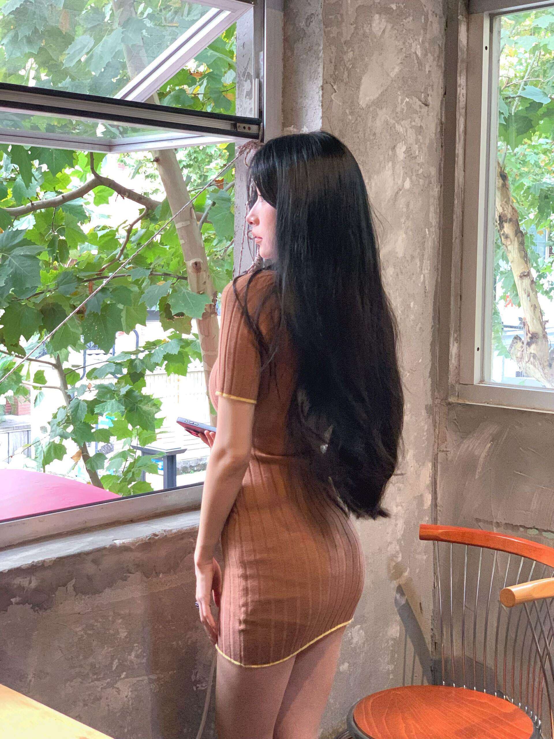 프랑스식 천 금빛 바람 배색 polo 폴로 칼라 꼬집기 허리 얼음 실크 드레스 몸매 가꾸기 슬림해 보이는 고급 센스 다용도 타이트 스커트 상세 이미지 17