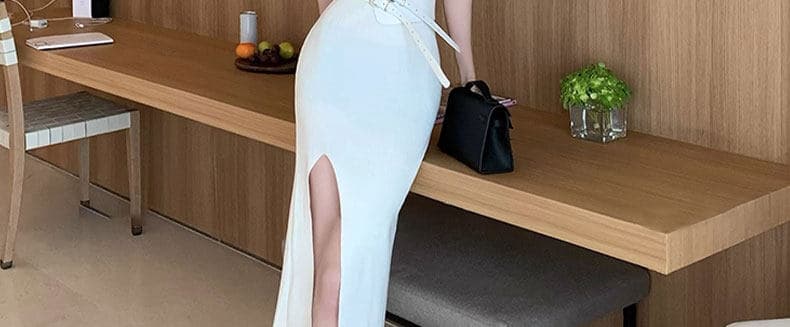 한국 슬립 얼음 실크 드레스 비싼 가스 센스 감기 로얄 자매 착용 가져 가라. 계모 타이트 스커트 타이트 섹시함 순수한 욕망 바람 상세 이미지 9