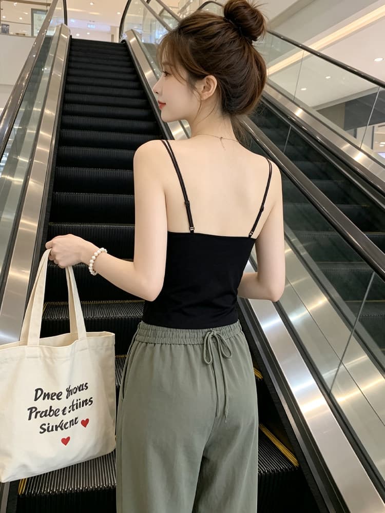 섹시함 홀로우 아웃 레이스 아름다움 뒤로 작은 슬링 물결무늬 측면 없음 흔적 만나는 조끼 고정 컵 모으다 속옷 원피스 상세 이미지 5