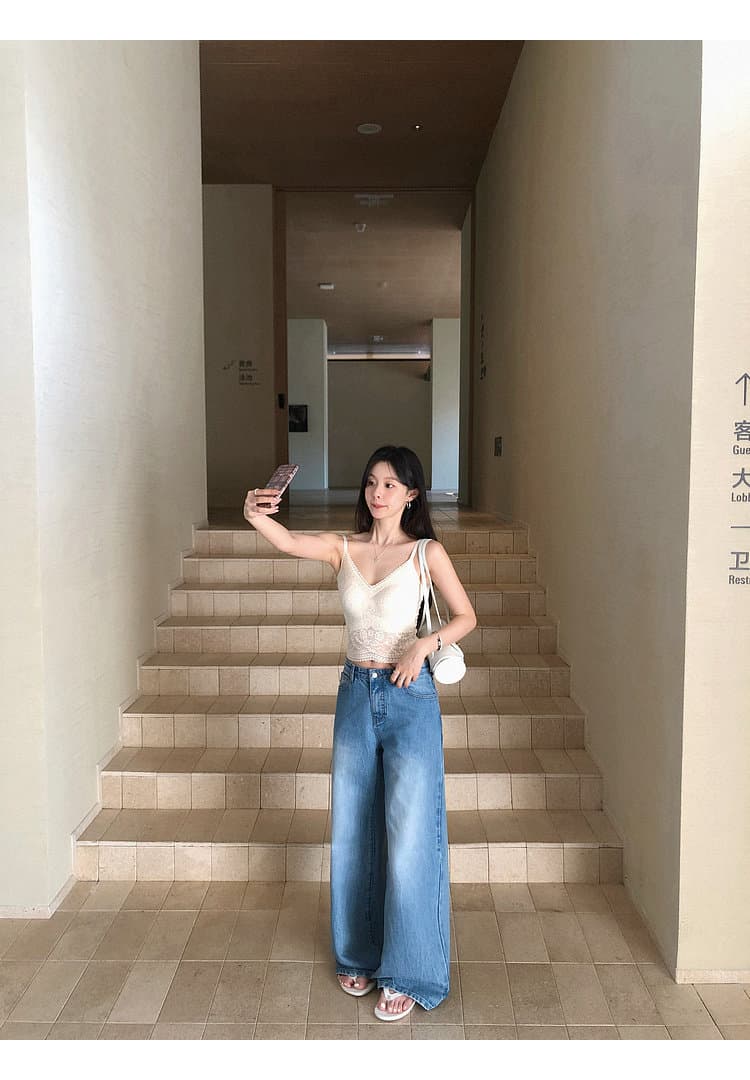 장 베이 베이 ibell 절묘한 부드러운 실 레이스 자카드 품격 몸매 가꾸기 슬림해 보이는 쇼트 스타일 물방울 컵 V넥 조끼 슬립 상세 이미지 44