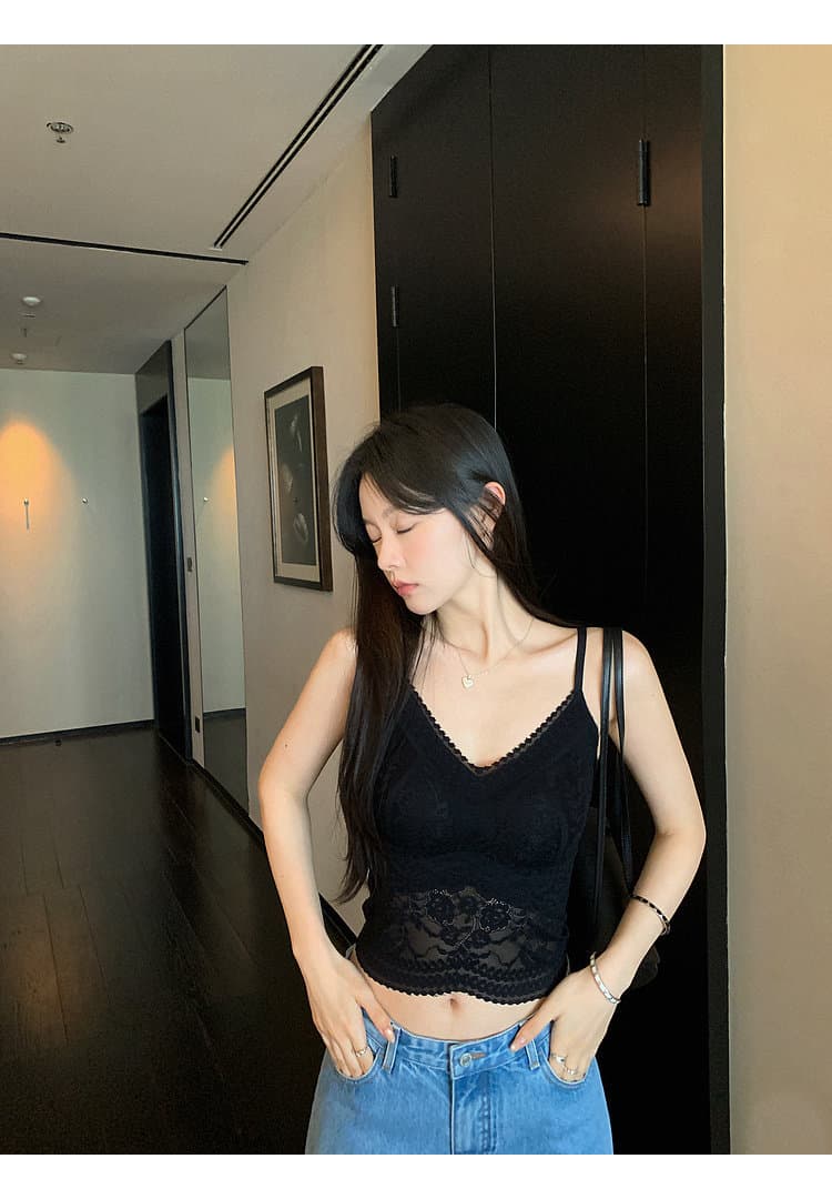 장 베이 베이 ibell 절묘한 부드러운 실 레이스 자카드 품격 몸매 가꾸기 슬림해 보이는 쇼트 스타일 물방울 컵 V넥 조끼 슬립 상세 이미지 54