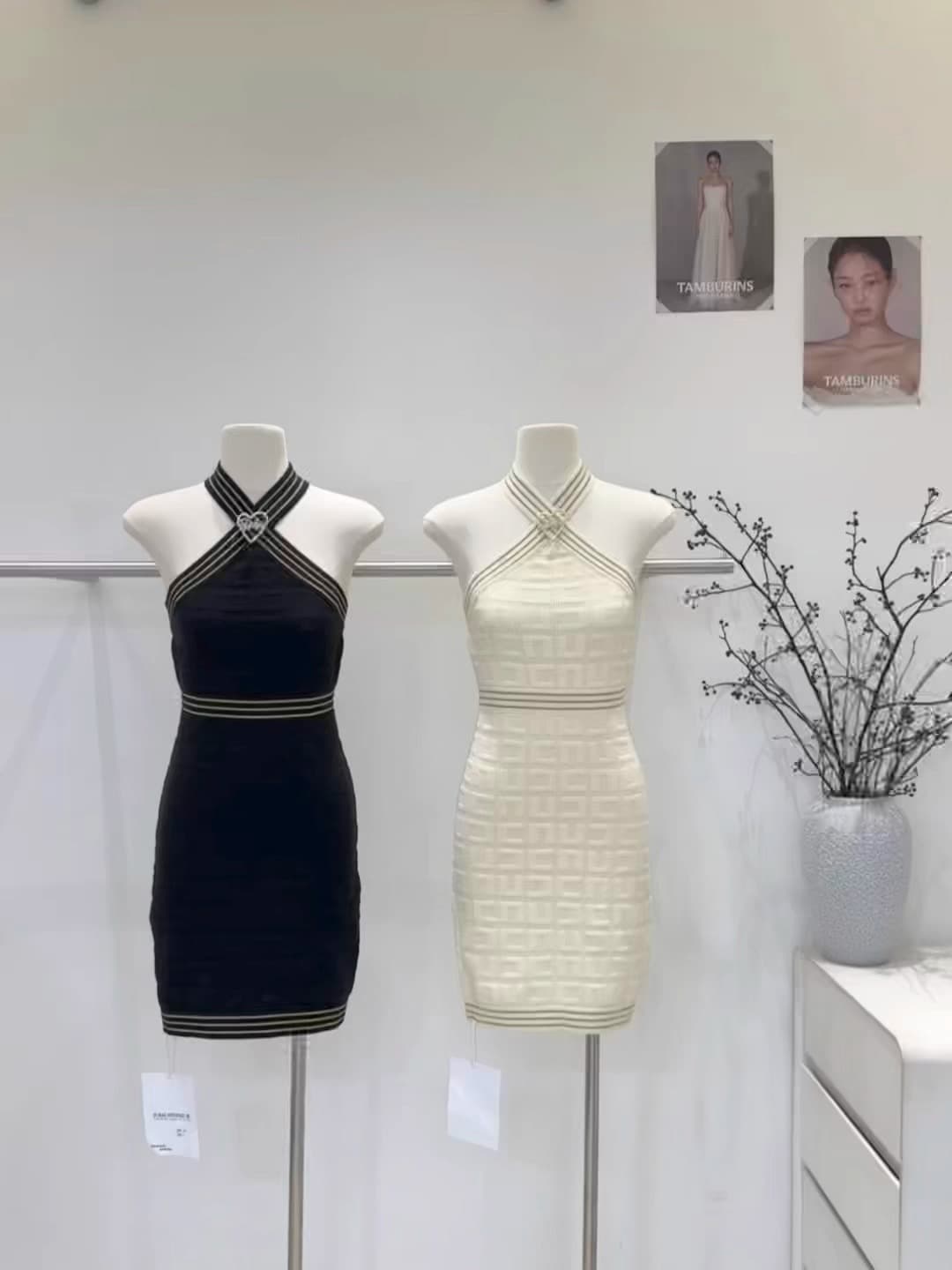 아름다움 대양 meiyangluna 루 Na 오프숄더 행침 목 니트 드레스 몸매 가꾸기 섹시함 타이트 스커트 인사이드 가져 가라. 기본 스커트 상세 이미지 1