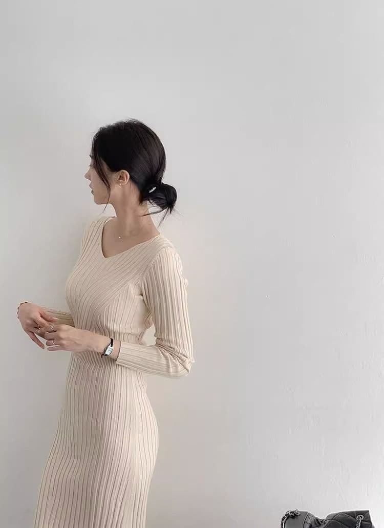 품격 여성 섹시함 롱 코트 무릎 아래 스웨터 드레스 몸매 가꾸기 슬림해 보이는 타이트 스커트 인사이드 가져 가라. 니트 여성 드레스 가을 겨울 상세 이미지 2