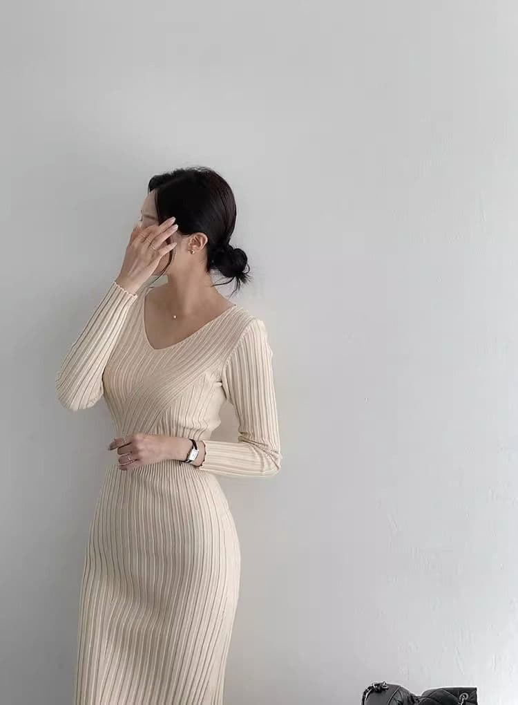 품격 여성 섹시함 롱 코트 무릎 아래 스웨터 드레스 몸매 가꾸기 슬림해 보이는 타이트 스커트 인사이드 가져 가라. 니트 여성 드레스 가을 겨울 상세 이미지 9