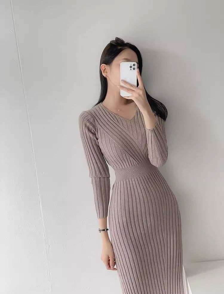 품격 여성 섹시함 롱 코트 무릎 아래 스웨터 드레스 몸매 가꾸기 슬림해 보이는 타이트 스커트 인사이드 가져 가라. 니트 여성 드레스 가을 겨울 상세 이미지 10