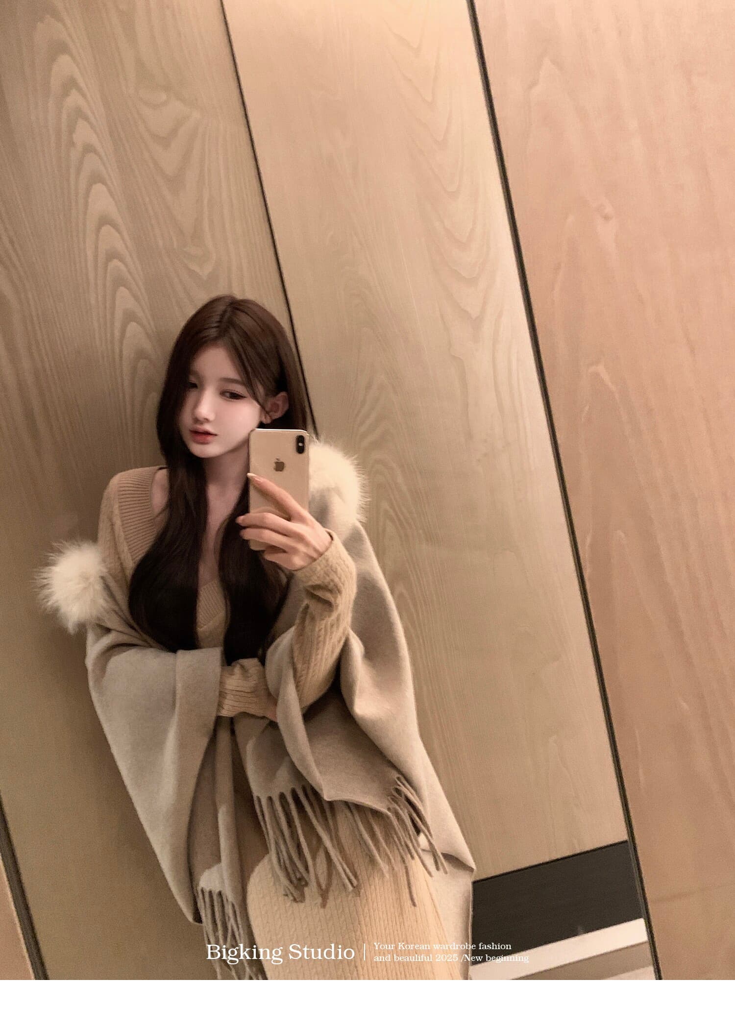 bigking 다이 킨 홈 부드러운 함정 긴팔 니트 스웨터 드레스 가을 만나는 몸매 가꾸기 타이트 스커트 롱 스커트 상세 이미지 21