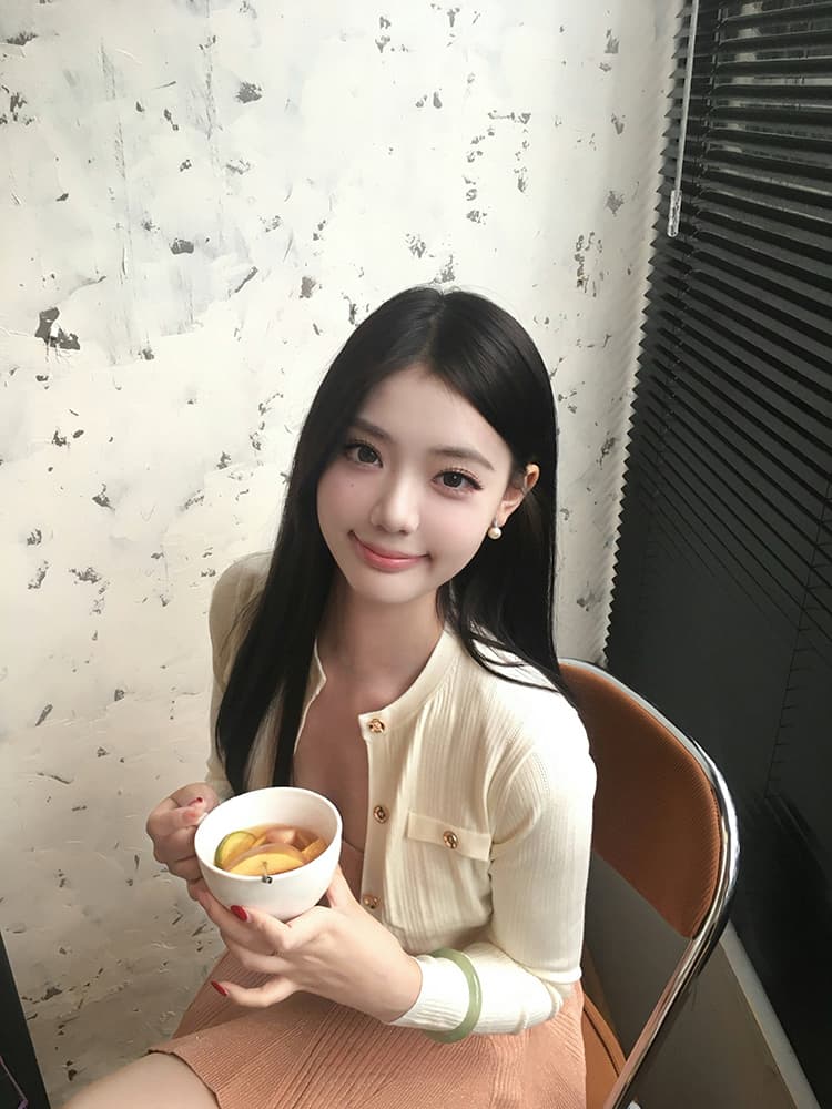 한국 dfay 복숭아 장미 골드 몸매 가꾸기 신축성 얼음 실크 광장 칼라 여성 드레스 여름 작은 키 심장 기계 핫걸 상세 이미지 7