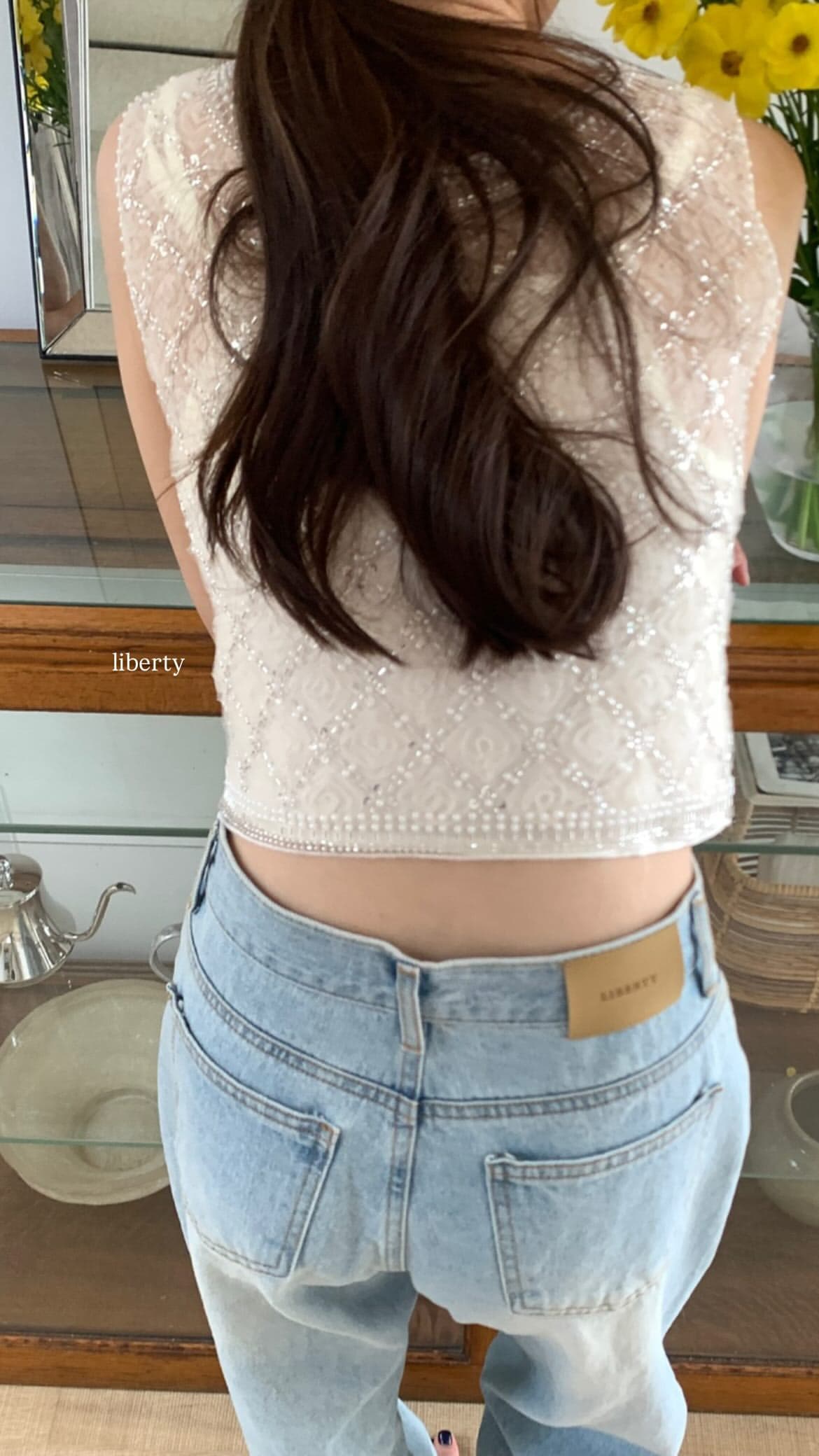무거운 작업 비즈 박기 민소매 조끼 여성 화이트 작은 샤넬 스타일 품격 맨위 보석 스태킹 바람 외국 가스 이미지 3