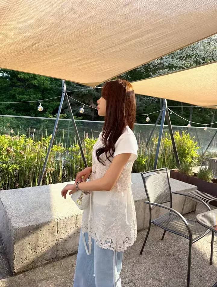 한국 동대문 정통 26 여름 새로운 패션 다용도 슬림해 보이는 레이스 캐미솔 상세 이미지 2