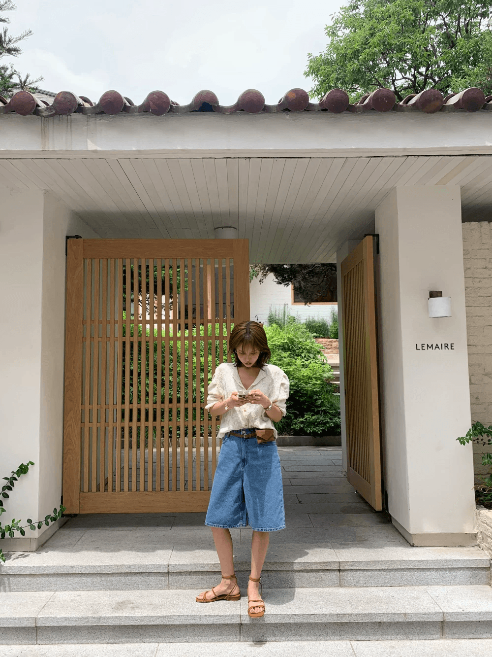 한국 동대문 2026 가을 경관 인터넷 섹션 품격 부드러운 바람 자카드 디자인 센스 싱글 줄 버튼 셔츠 상세 이미지 16