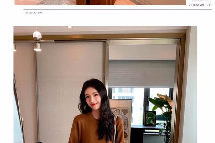 2025 출산 착용 가을 겨울 새로운 루즈핏 세련된 섹션 거품 소매 기본 스커트 스웨터 드레스 무릎 아래 롱 코트 드레스 상세 이미지 28