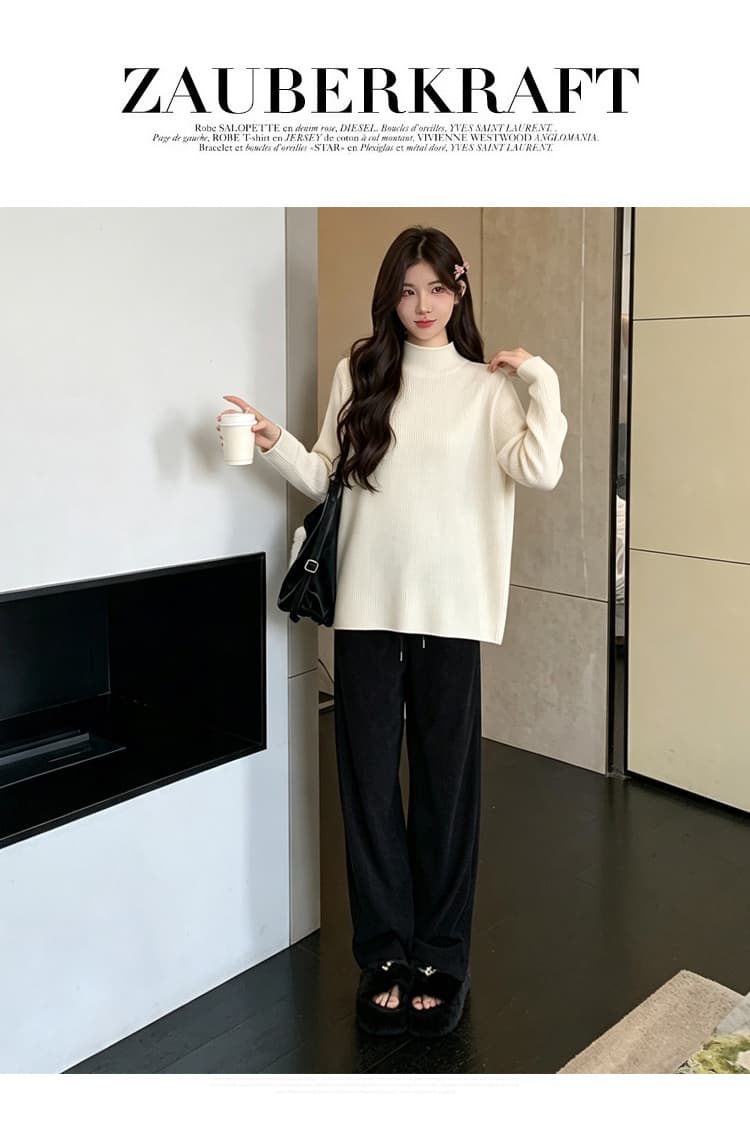실사 2026 출산 착용 가을 겨울 새로운 니트 기본 셔츠 루즈핏 풀오버 다용도 빅 사이즈 스웨터 맨위 상세 이미지 22