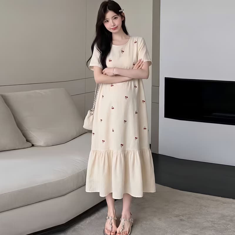 실사 임산부 여름 드레스 드레스 이미지 2