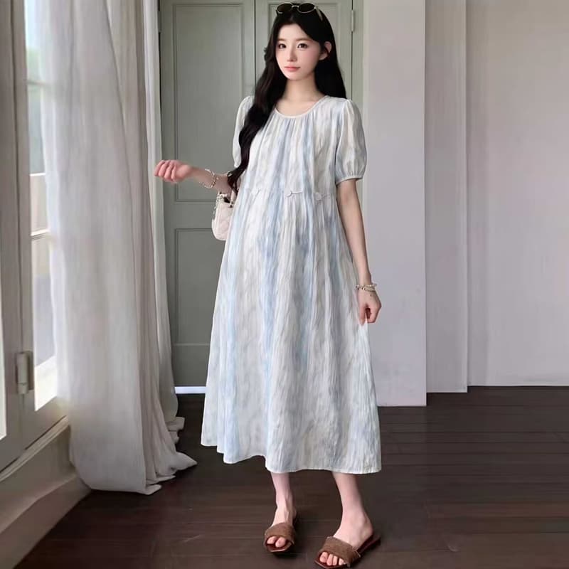 실사 임산부 여름 드레스 드레스 이미지 2