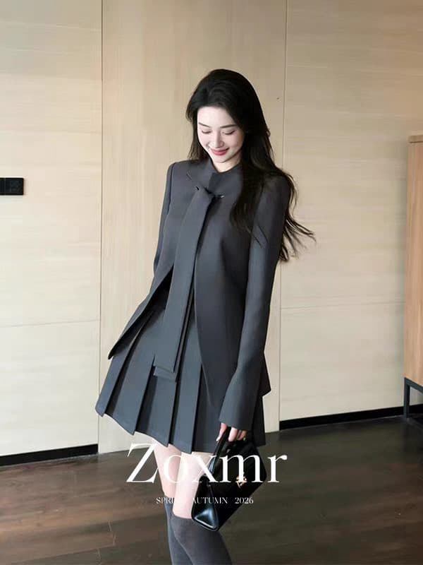 2026 새로운 샤오홍 예약하기 추천 정장 여성 코트 고급 블레이저 10 미니 스커트 상세 이미지 4