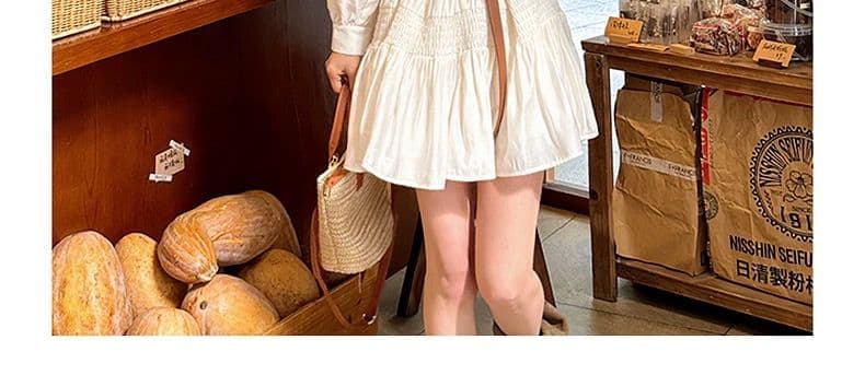 프랑스식 Chic 아름다운 작은 키 화이트 셔츠 드레스 아이들 2026 새로운 가을 여행 휴가 미니 스커트 상세 이미지 4
