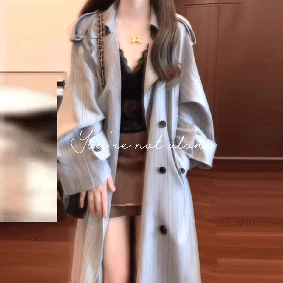 2026 가을 새로운 중간 길이 외국 가스 영국식 바람막이 여성 작은 키 한 부서 ins 블레이저 트렌디 상세 이미지 2