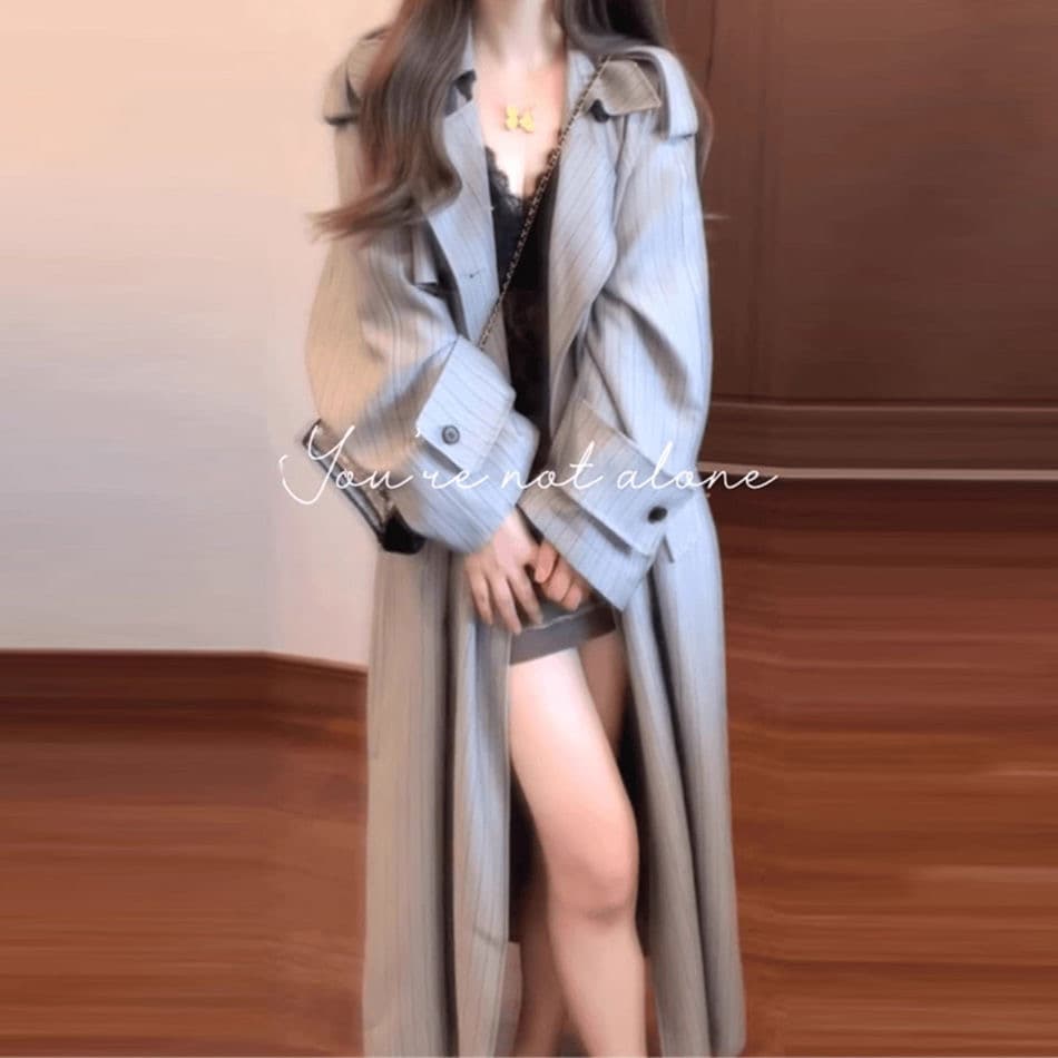 2026 가을 새로운 중간 길이 외국 가스 영국식 바람막이 여성 작은 키 한 부서 ins 블레이저 트렌디 상세 이미지 6