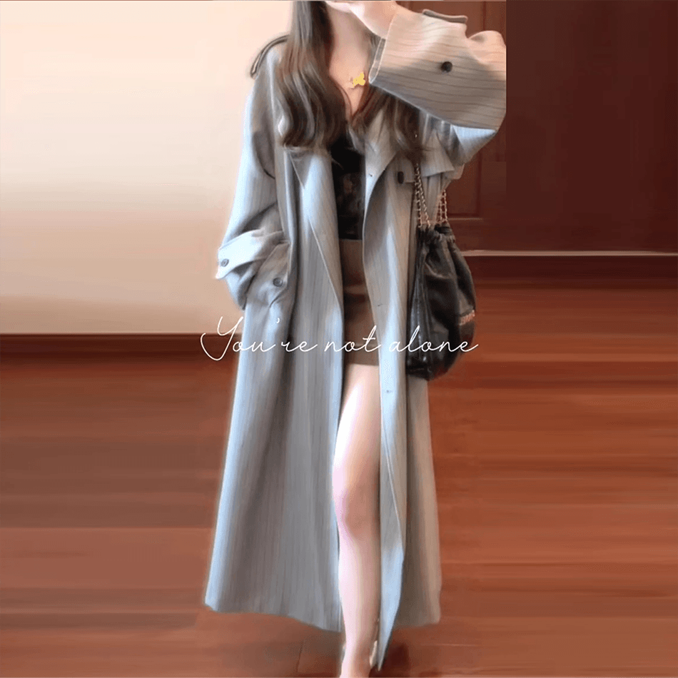 2026 가을 새로운 중간 길이 외국 가스 영국식 바람막이 여성 작은 키 한 부서 ins 블레이저 트렌디 상세 이미지 8