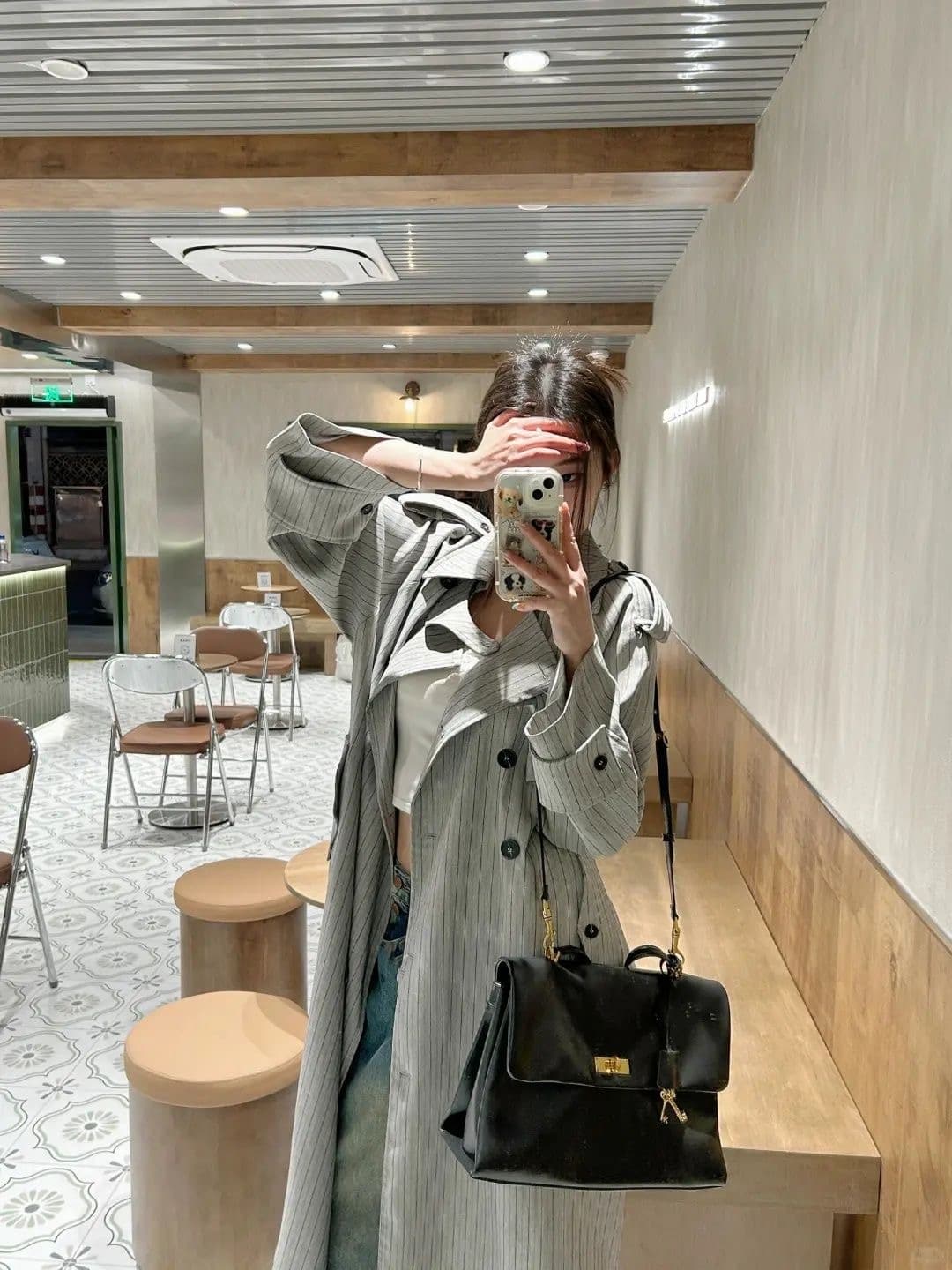 2026 가을 새로운 중간 길이 외국 가스 영국식 바람막이 여성 작은 키 한 부서 ins 블레이저 트렌디 상세 이미지 4