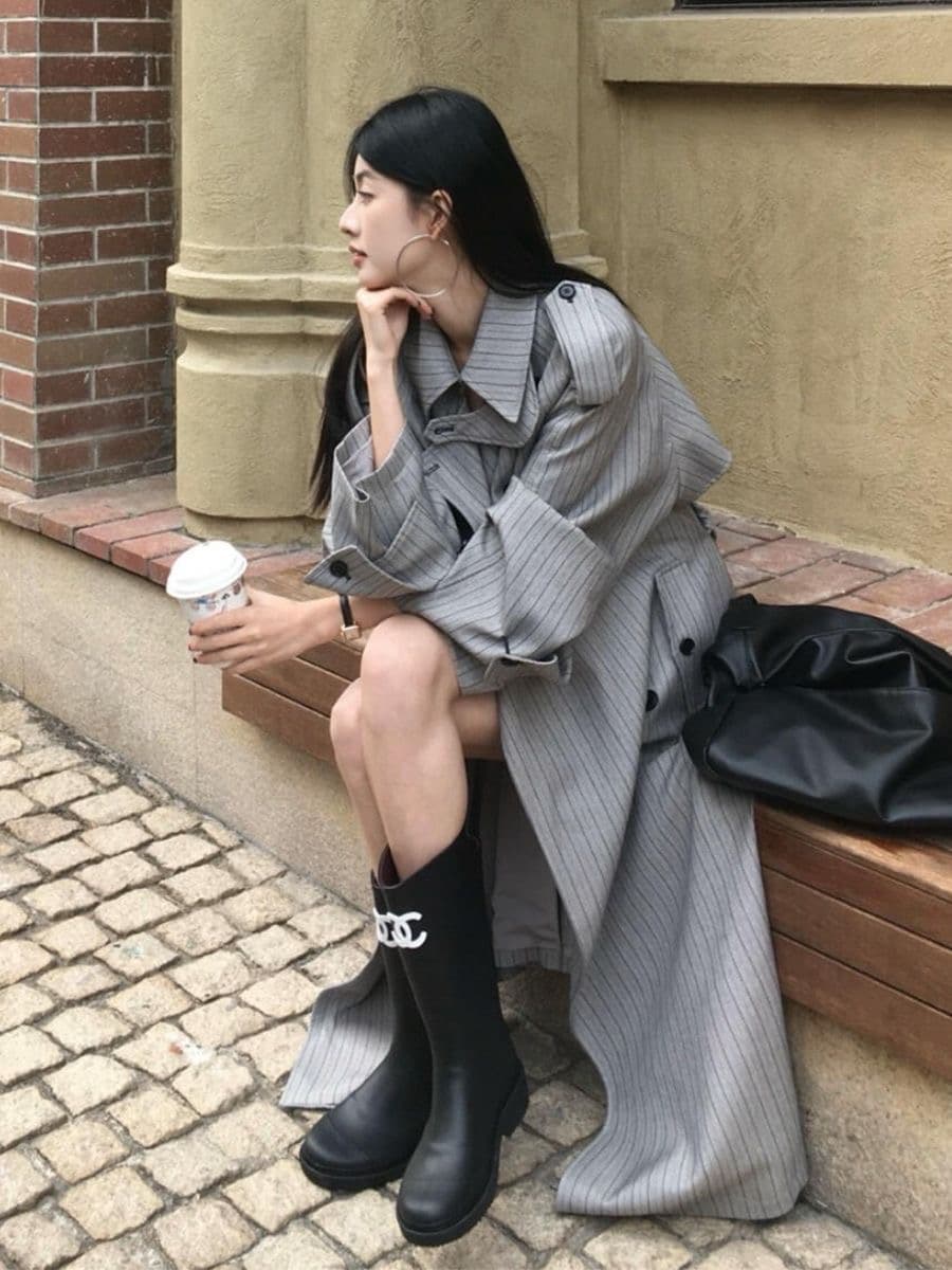 2026 가을 새로운 중간 길이 품격 영국식 바람막이 여성 작은 키 한 부서 ins 블레이저 트렌디 상세 이미지 1