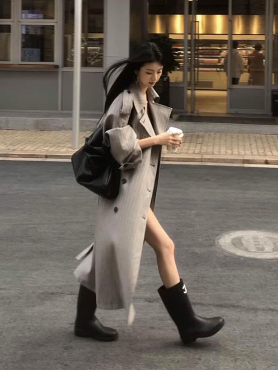 2026 가을 새로운 중간 길이 품격 영국식 바람막이 여성 작은 키 한 부서 ins 블레이저 트렌디 상세 이미지 4