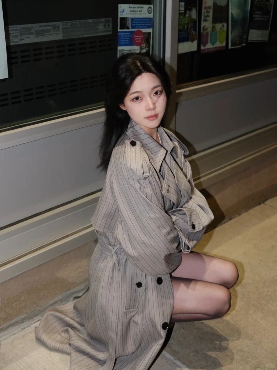 2026 가을 새로운 중간 길이 외국 가스 영국식 바람막이 여성 작은 키 한 부서 ins 블레이저 트렌디 상세 이미지 5