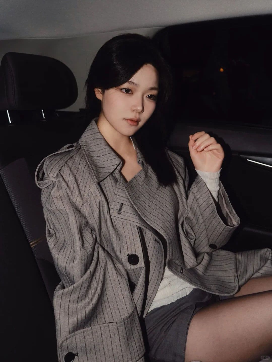 2026 가을 새로운 중간 길이 외국 가스 영국식 바람막이 여성 작은 키 한 부서 ins 블레이저 트렌디 상세 이미지 6