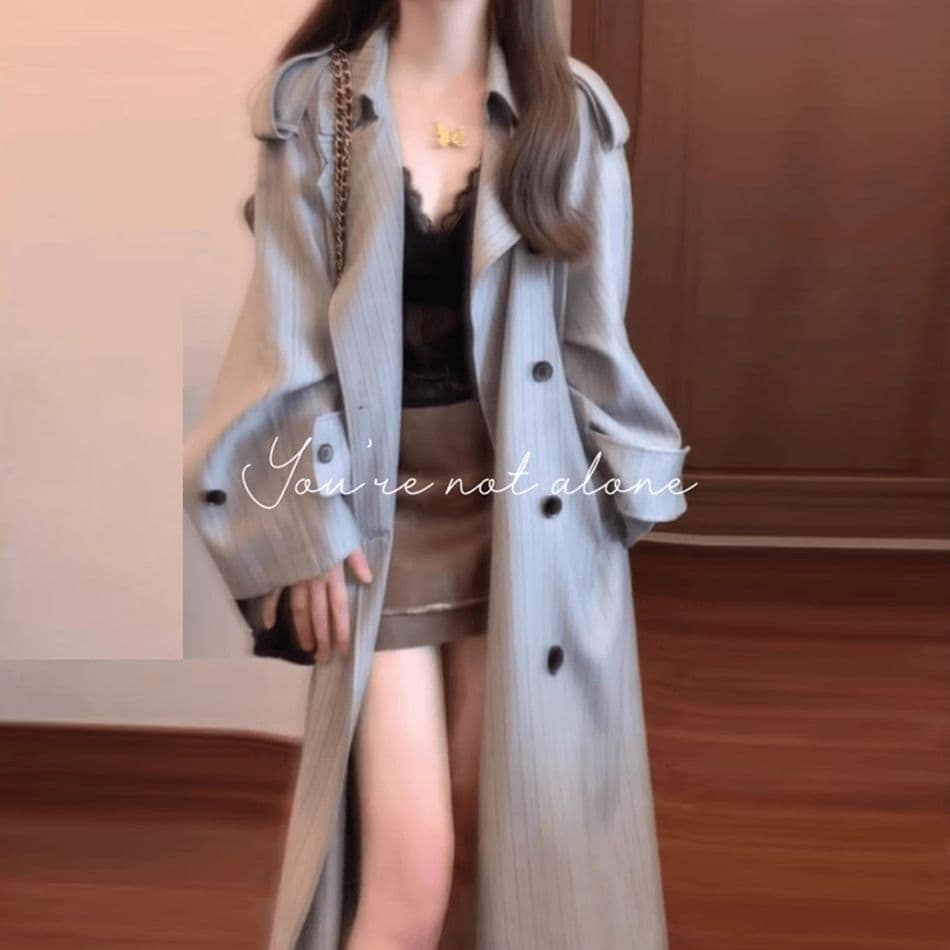 2026 가을 새로운 중간 길이 외국 가스 영국식 바람막이 여성 작은 키 한 부서 ins 블레이저 트렌디 상세 이미지 1