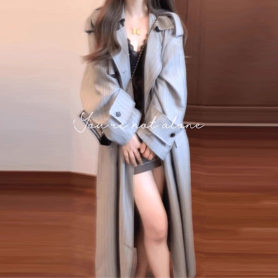 2026 가을 새로운 중간 길이 외국 가스 영국식 바람막이 여성 작은 키 한 부서 ins 블레이저 트렌디 상세 이미지 6
