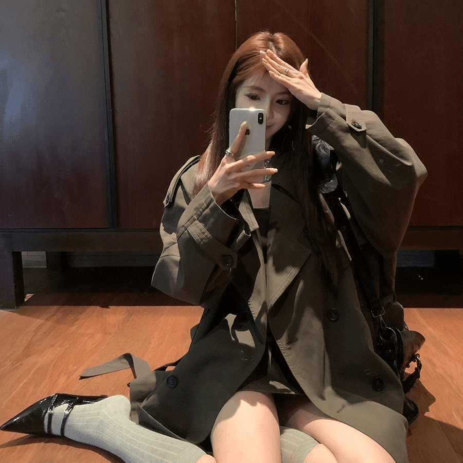 한 부서 루즈핏 바람막이 여성 코트 2025 가을 새로운 작은 키 자이언트 잘 생긴 얇은 스타일 한국 스타일 고급 센스 쇼트 스타일 이미지 4