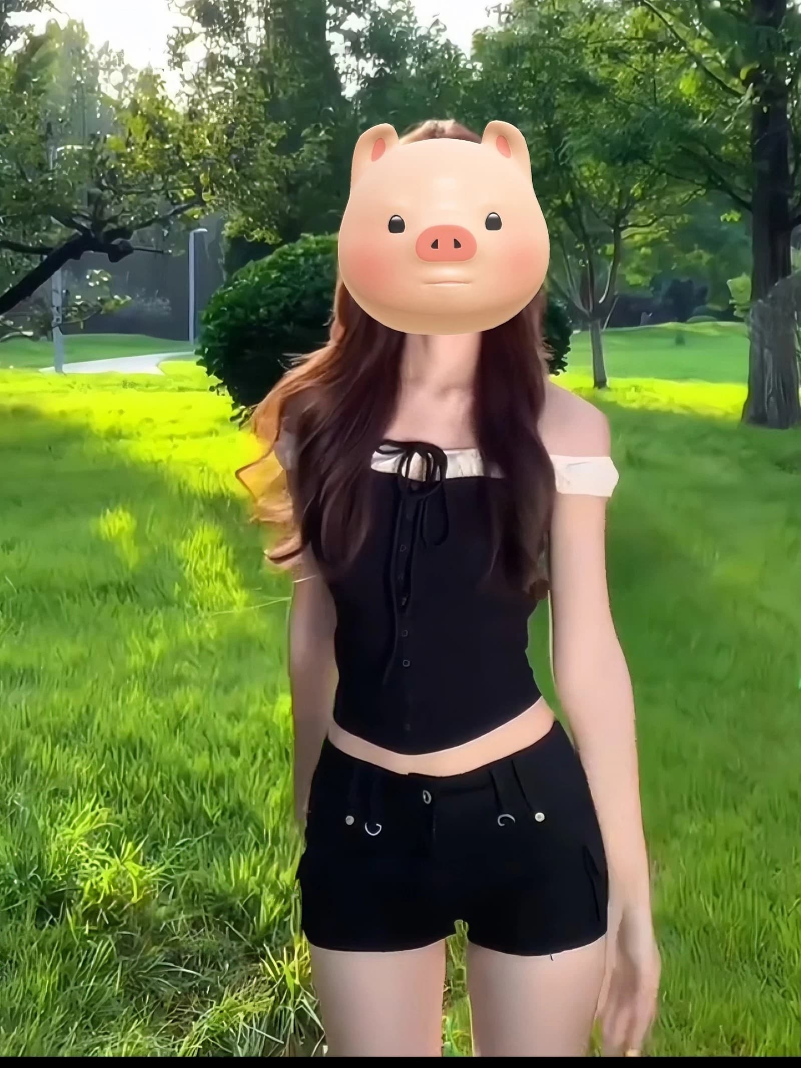 달콤한 핫걸 아메리칸 레트로 흑인과 백인 패치워크 오프숄더 반팔 티셔츠 여성 여름 새로운 핫걸 섹시함 맨위 상세 이미지 4