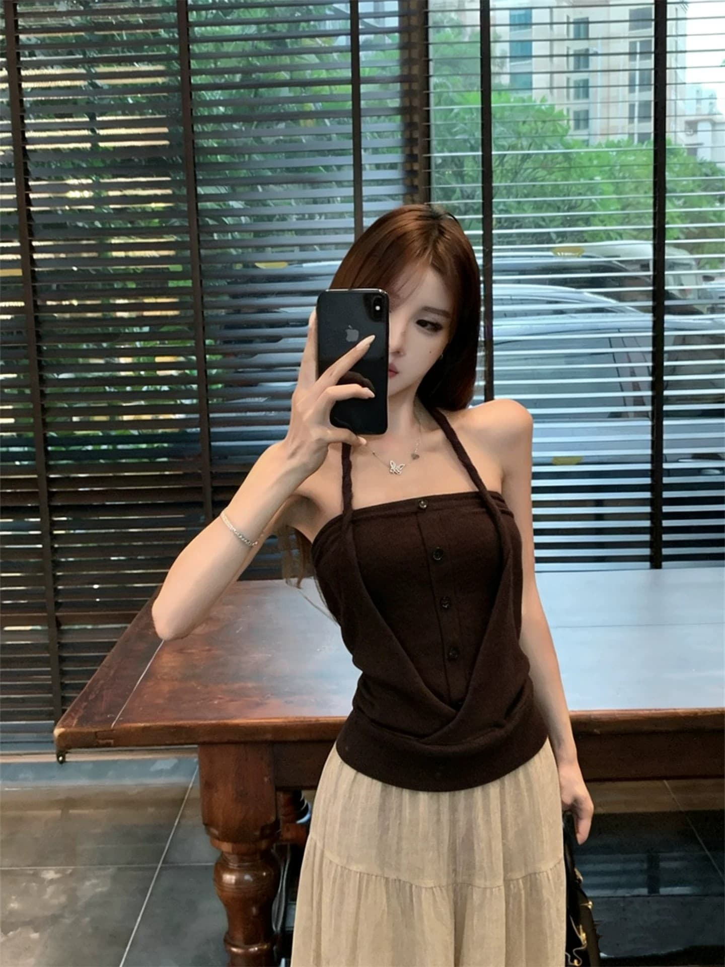 260 그램 사람들 면 행침 목 스타일 페이크 레이어드 튜브탑 캐미솔 핫걸 로드 중 여름 디자인 센스 작은 대중 맨위 상세 이미지 1