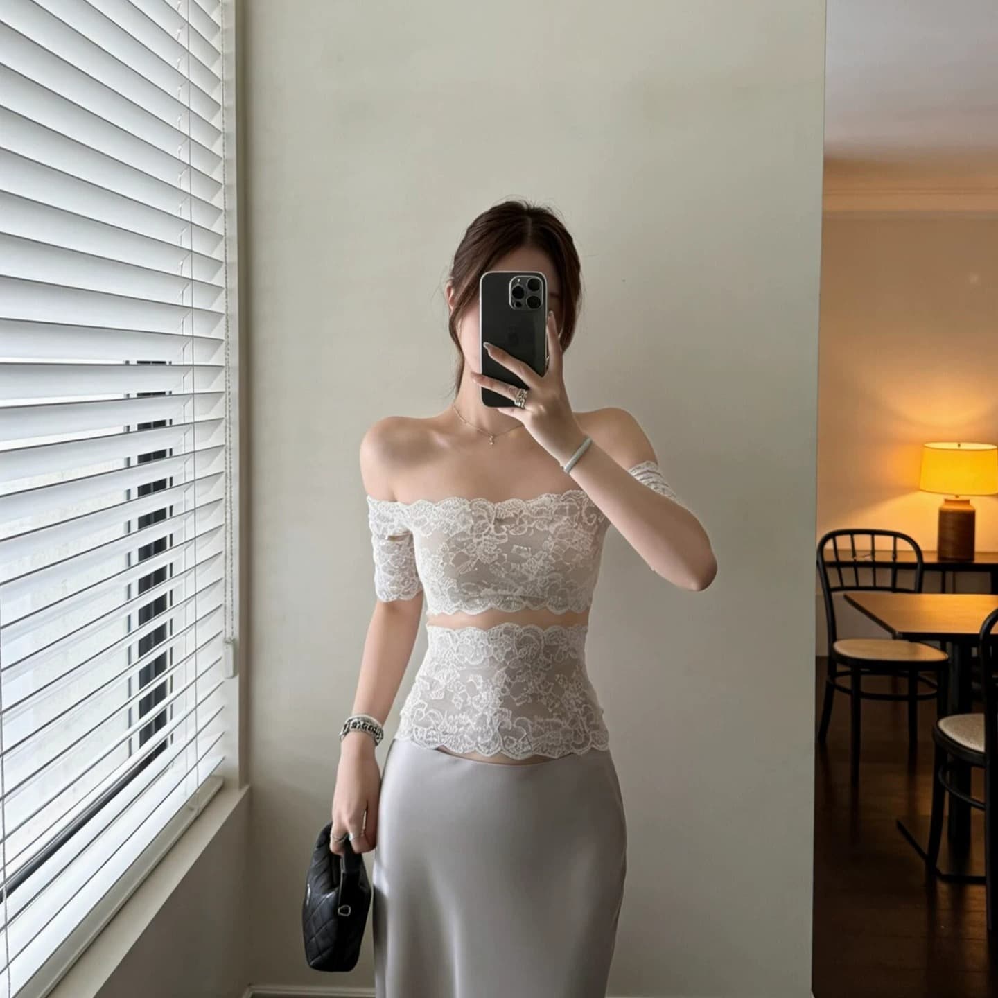 순수한 욕망 바람 레이스 자카드 오프숄더 반팔 티셔츠 여성 여름 핫걸 몸매 가꾸기 기본 셔츠 품격 쇼트 스타일 맨위 이미지 5
