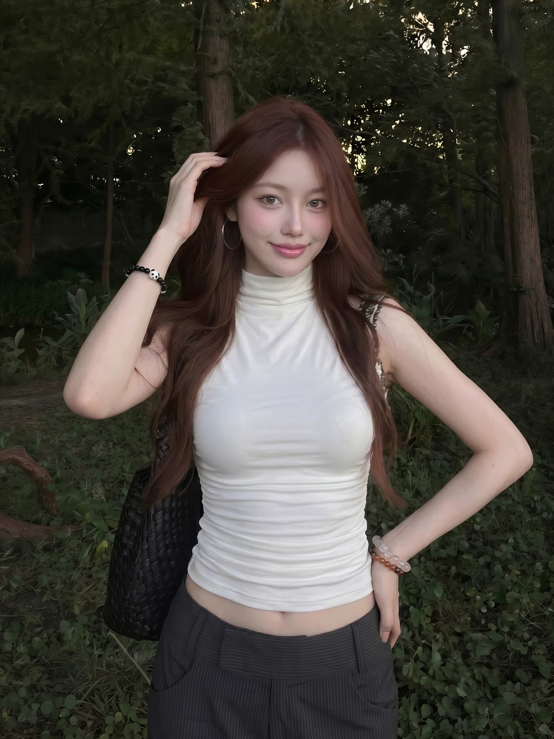 레이스 백리스 터틀넥 민소매 조끼 여성 여름 순수한 욕망 핫걸 주름 몸매 가꾸기 슬림해 보이는 맨위 상세 이미지 3