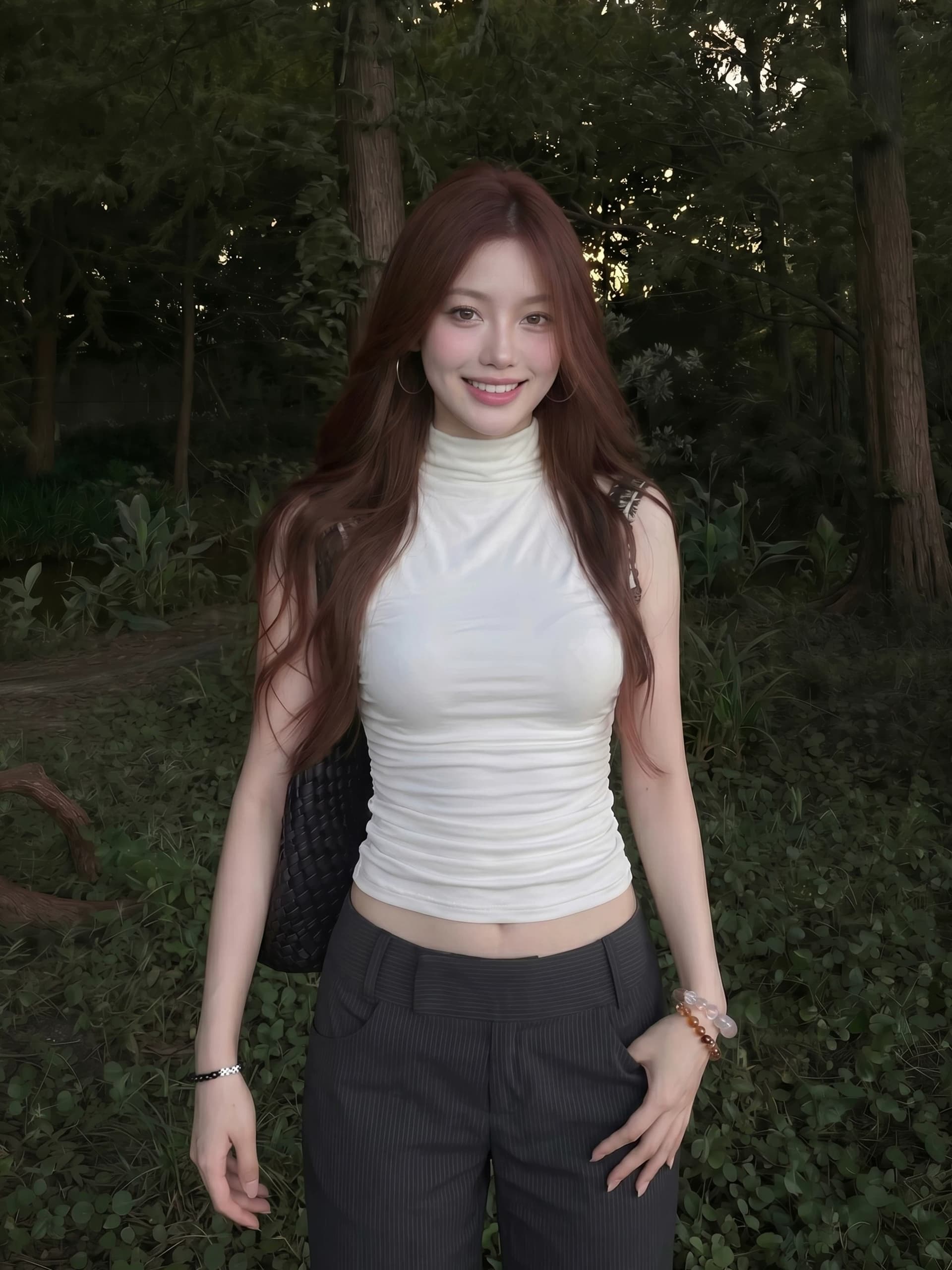 레이스 백리스 터틀넥 민소매 조끼 여성 여름 순수한 욕망 핫걸 주름 몸매 가꾸기 슬림해 보이는 맨위 상세 이미지 4
